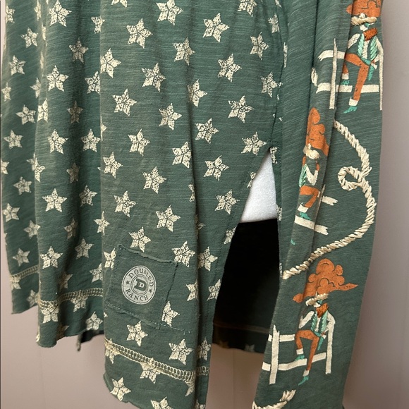 Double D Ranch Cowboys Up My Sleeve Top Boho Western Bohemian Casual Long Sleeve - Picture 13 of 13